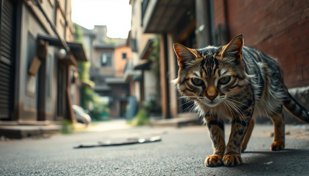Ilustrasi kucing liar