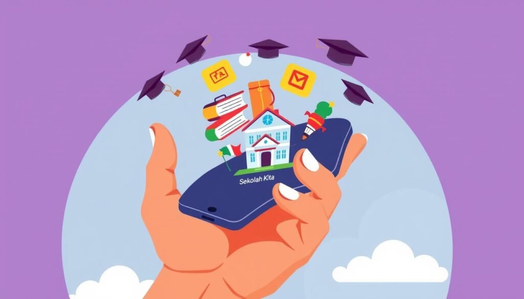Visualisasi konsep 'sekolah dalam genggaman' dengan aplikasi Sekolah Kita Visualisasi konsep 'sekolah dalam genggaman' dengan aplikasi Sekolah Kita