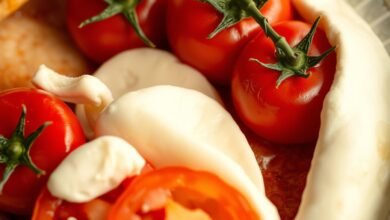 bahan otentik neapolitan pizza (San Marzano dan mozzarella di bufala)