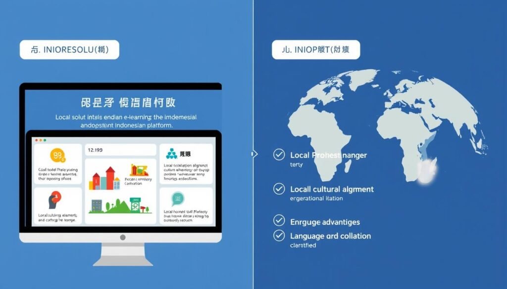 Perbandingan solusi e-learning lokal dengan platform internasional Perbandingan solusi e-learning lokal dengan platform internasional