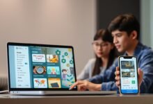 Solusi e-learning lokal dengan tampilan interaktif pada laptop dan smartphone